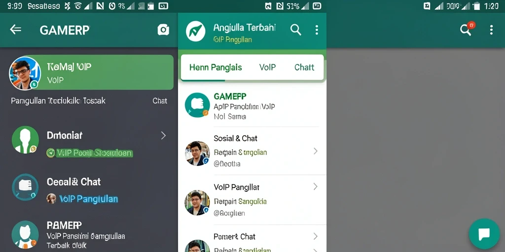 Tampilan antarmuka GAMERP dengan fitur VoIP Panggilan.