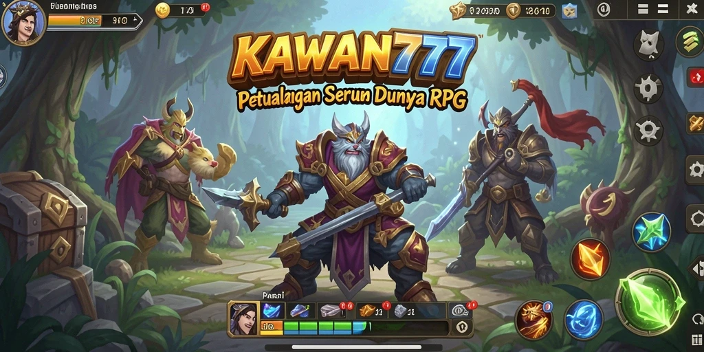 Screenshot menampilkan antarmuka permainan RPG KAWAN777 yang menarik.