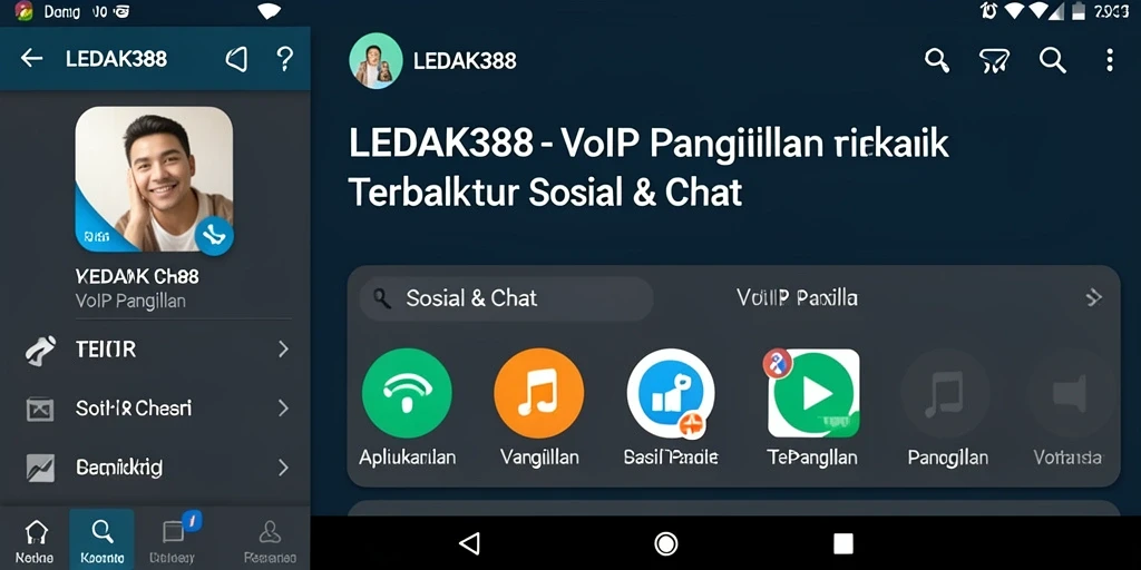 Tampilan antarmuka aplikasi VoIP Panggilan LEDAK388 yang modern dan intuitif.