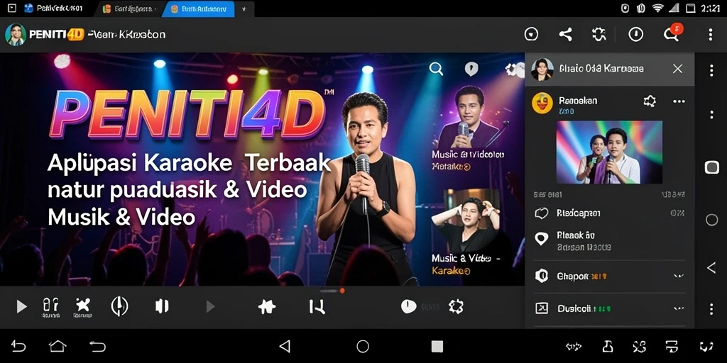 Tampilan antarmuka aplikasi PENITI4D untuk Karaoke yang menarik dan interaktif.