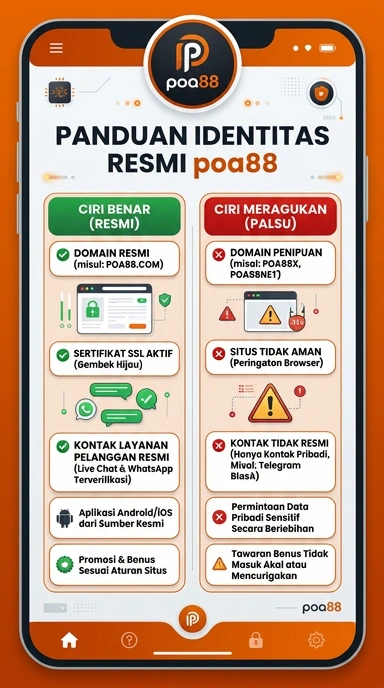 Tampilan kanal resmi poa88